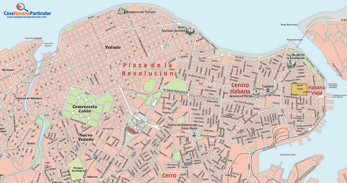 city street map of Havana Kuba