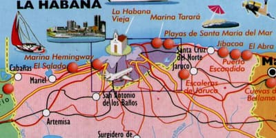 Peta dari Havana pantai