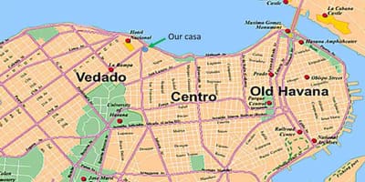 Peta dari vedado Havana Kuba